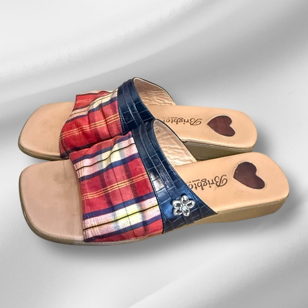 Brighton Belize Women's Multicolor Plaid Slide Sandals - Picture 5 of 8